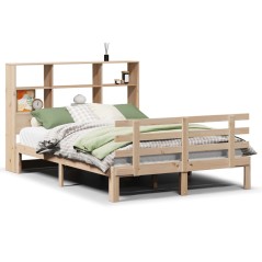 vidaXL Massivholzbett mit Regal ohne Matratze 160x200 cm Kiefer