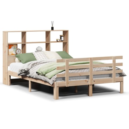 vidaXL Massivholzbett mit Regal ohne Matratze 160x200 cm Kiefer