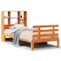 vidaXL Massivholzbett mit Regal ohne Matratze Wachsbraun 90x190 cm vidaXL Massivholzbett mit Regal ohne Matratze Wachsbraun 90x190 cm