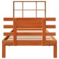 vidaXL Massivholzbett mit Regal ohne Matratze Wachsbraun 90x190 cm vidaXL Massivholzbett mit Regal ohne Matratze Wachsbraun 90x190 cm