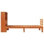 vidaXL Massivholzbett mit Regal ohne Matratze Wachsbraun 90x190 cm vidaXL Massivholzbett mit Regal ohne Matratze Wachsbraun 90x190 cm