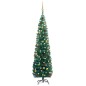 Künstlicher Weihnachtsbaum Schlank mit LEDs & Kugeln Grün 180cm Künstlicher Weihnachtsbaum Schlank mit LEDs & Kugeln Grün 180cm