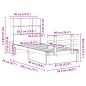 vidaXL Massivholzbett mit Regal ohne Matratze Wachsbraun 90x190 cm vidaXL Massivholzbett mit Regal ohne Matratze Wachsbraun 90x190 cm