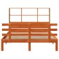 vidaXL Massivholzbett mit Regal ohne Matratze Wachsbraun 140x200 cm vidaXL Massivholzbett mit Regal ohne Matratze Wachsbraun 140x200 cm
