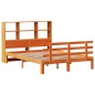 vidaXL Massivholzbett mit Regal ohne Matratze Wachsbraun 160x200 cm vidaXL Massivholzbett mit Regal ohne Matratze Wachsbraun 160x200 cm