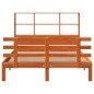 vidaXL Massivholzbett mit Regal ohne Matratze Wachsbraun 160x200 cm vidaXL Massivholzbett mit Regal ohne Matratze Wachsbraun 160x200 cm