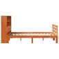 vidaXL Massivholzbett mit Regal ohne Matratze Wachsbraun 160x200 cm vidaXL Massivholzbett mit Regal ohne Matratze Wachsbraun 160x200 cm