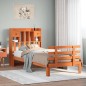 vidaXL Massivholzbett mit Regal ohne Matratze Wachsbraun 100x200 cm vidaXL Massivholzbett mit Regal ohne Matratze Wachsbraun 100x200 cm