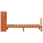 vidaXL Massivholzbett mit Regal ohne Matratze Wachsbraun 100x200 cm vidaXL Massivholzbett mit Regal ohne Matratze Wachsbraun 100x200 cm