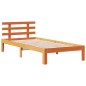 vidaXL Massivholzbett mit Regal ohne Matratze Wachsbraun 100x200 cm vidaXL Massivholzbett mit Regal ohne Matratze Wachsbraun 100x200 cm