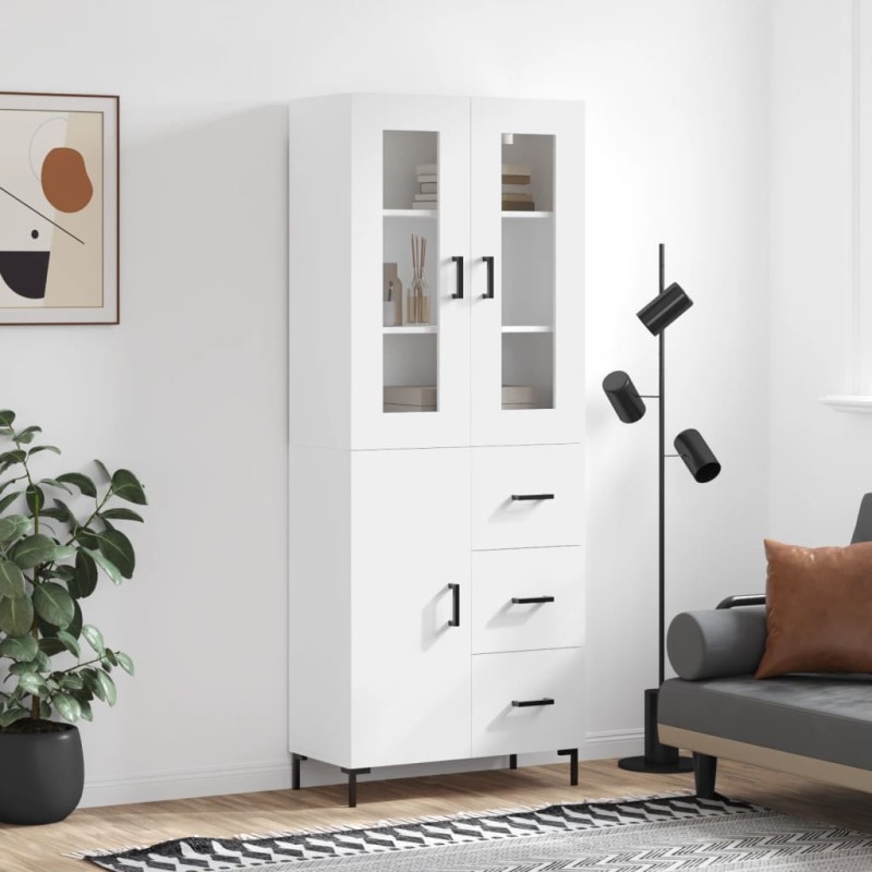 Highboard Weiß 69,5x34x180 cm Holzwerkstoff Highboard Weiß 69,5x34x180 cm Holzwerkstoff