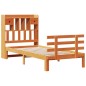 vidaXL Massivholzbett mit Regal ohne Matratze Wachsbraun 75x190 cm vidaXL Massivholzbett mit Regal ohne Matratze Wachsbraun 75x190 cm