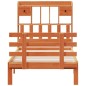 vidaXL Massivholzbett mit Regal ohne Matratze Wachsbraun 75x190 cm vidaXL Massivholzbett mit Regal ohne Matratze Wachsbraun 75x190 cm