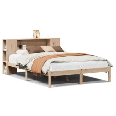 vidaXL Massivholzbett mit Regal ohne Matratze 150x200 cm Kiefernholz