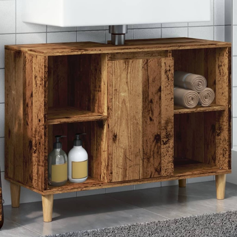 vidaXL Badschrank Altholz-Optik 80x33x60 cm Holzwerkstoff vidaXL Badschrank Altholz-Optik 80x33x60 cm Holzwerkstoff