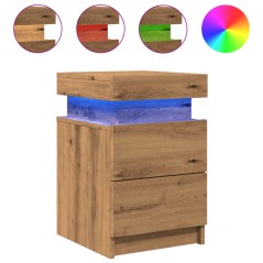 vidaXL LED-Nachttisch Artisan-Eiche 35x39x55 cm Holzwerkstoff