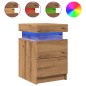 vidaXL LED-Nachttisch Artisan-Eiche 35x39x55 cm Holzwerkstoff vidaXL LED-Nachttisch Artisan-Eiche 35x39x55 cm Holzwerkstoff
