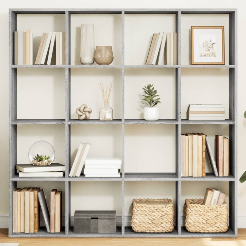 vidaXL Bücherregal Grau Sonoma 137,5x29x137,5 cm Holzwerkstoff vidaXL Bücherregal Grau Sonoma 137,5x29x137,5 cm Holzwerkstoff