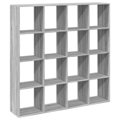 vidaXL Bücherregal Grau Sonoma 137,5x29x137,5 cm Holzwerkstoff