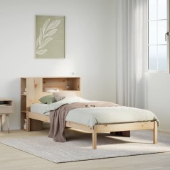 vidaXL Massivholzbett mit Regal ohne Matratze 90x200 cm Kiefer