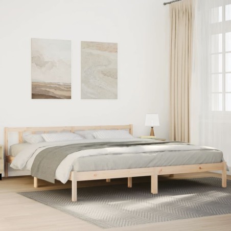 vidaXL Extra langes Massivholzbett ohne Matratze 200x220 Kiefernholz