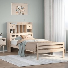 vidaXL Bücherregalbett ohne Matratze 75x190 cm Massivholz Kiefer