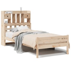 vidaXL Bücherregalbett ohne Matratze 75x190 cm Massivholz Kiefer