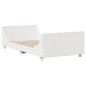 vidaXL Massivholzbett ohne Matratze Weiß 75x190 cm Kiefernholz