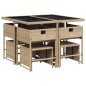 vidaXL 9-tlg. Garten-Essgruppe mit Kissen Beige Poly Rattan vidaXL 9-tlg. Garten-Essgruppe mit Kissen Beige Poly Rattan
