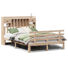 vidaXL Massivholzbett mit Regal ohne Matratze 140x200 cm Kiefer