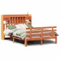 vidaXL Massivholzbett mit Regal ohne Matratze Wachsbraun 140x190 cm vidaXL Massivholzbett mit Regal ohne Matratze Wachsbraun 140x190 cm