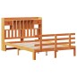 vidaXL Massivholzbett mit Regal ohne Matratze Wachsbraun 140x190 cm vidaXL Massivholzbett mit Regal ohne Matratze Wachsbraun 140x190 cm