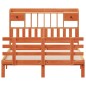 vidaXL Massivholzbett mit Regal ohne Matratze Wachsbraun 140x190 cm vidaXL Massivholzbett mit Regal ohne Matratze Wachsbraun 140x190 cm