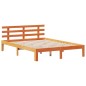 vidaXL Massivholzbett mit Regal ohne Matratze Wachsbraun 140x190 cm vidaXL Massivholzbett mit Regal ohne Matratze Wachsbraun 140x190 cm