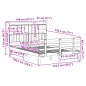 vidaXL Massivholzbett mit Regal ohne Matratze Wachsbraun 140x190 cm vidaXL Massivholzbett mit Regal ohne Matratze Wachsbraun 140x190 cm
