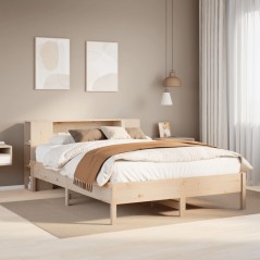 vidaXL Massivholzbett mit Regal ohne Matratze 160x200 cm Kiefer