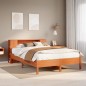 vidaXL Massivholzbett mit Regal ohne Matratze Wachsbraun 160x200 cm vidaXL Massivholzbett mit Regal ohne Matratze Wachsbraun 160x200 cm