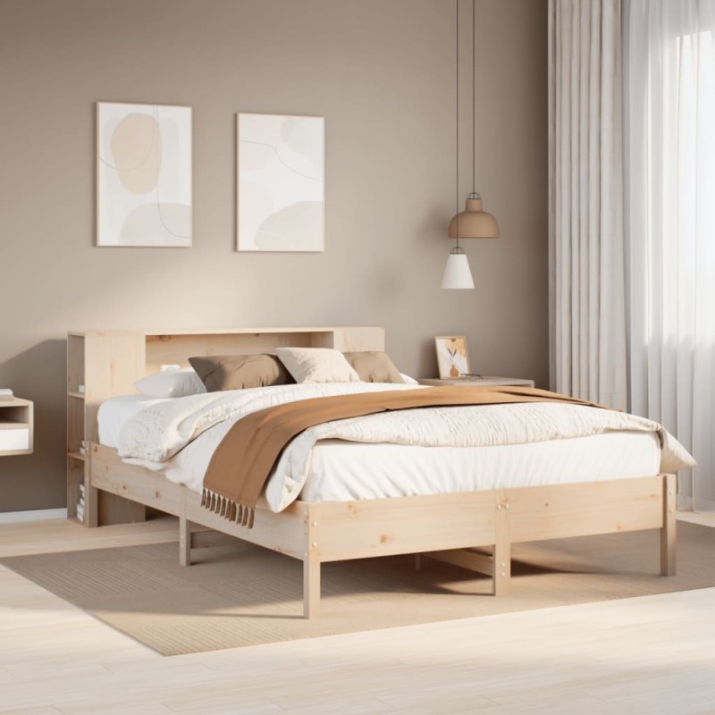 vidaXL Massivholzbett mit Regal ohne Matratze 140x200 cm Kiefer vidaXL Massivholzbett mit Regal ohne Matratze 140x200 cm Kiefer