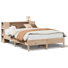 vidaXL Massivholzbett mit Regal ohne Matratze 140x200 cm Kiefer
