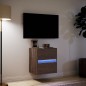 vidaXL TV-Wandschrank mit LED-Beleuchtung Eichen-Optik 41x31x45 cm