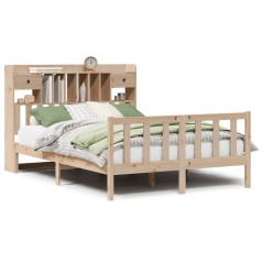 vidaXL Massivholzbett mit Regal ohne Matratze 140x200 cm Kiefernholz