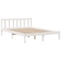 vidaXL Massivholzbett mit Regal ohne Matratze Weiß 160x200 cm Kiefer