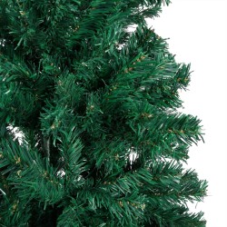 Künstlicher Weihnachtsbaum mit LEDs & Kugeln Grün 210 cm PVC