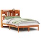 vidaXL Massivholzbett mit Regal ohne Matratze Wachsbraun 120x190 cm vidaXL Massivholzbett mit Regal ohne Matratze Wachsbraun 120x190 cm