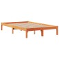 vidaXL Massivholzbett mit Regal ohne Matratze Wachsbraun 120x190 cm vidaXL Massivholzbett mit Regal ohne Matratze Wachsbraun 120x190 cm