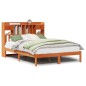 vidaXL Massivholzbett mit Regal ohne Matratze Wachsbraun 160x200 cm vidaXL Massivholzbett mit Regal ohne Matratze Wachsbraun 160x200 cm