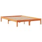 vidaXL Massivholzbett mit Regal ohne Matratze Wachsbraun 160x200 cm vidaXL Massivholzbett mit Regal ohne Matratze Wachsbraun 160x200 cm