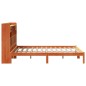 vidaXL Massivholzbett mit Regal ohne Matratze Wachsbraun 160x200 cm vidaXL Massivholzbett mit Regal ohne Matratze Wachsbraun 160x200 cm