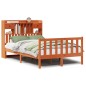vidaXL Massivholzbett mit Regal ohne Matratze Wachsbraun 120x190 cm vidaXL Massivholzbett mit Regal ohne Matratze Wachsbraun 120x190 cm