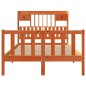 vidaXL Massivholzbett mit Regal ohne Matratze Wachsbraun 120x190 cm vidaXL Massivholzbett mit Regal ohne Matratze Wachsbraun 120x190 cm